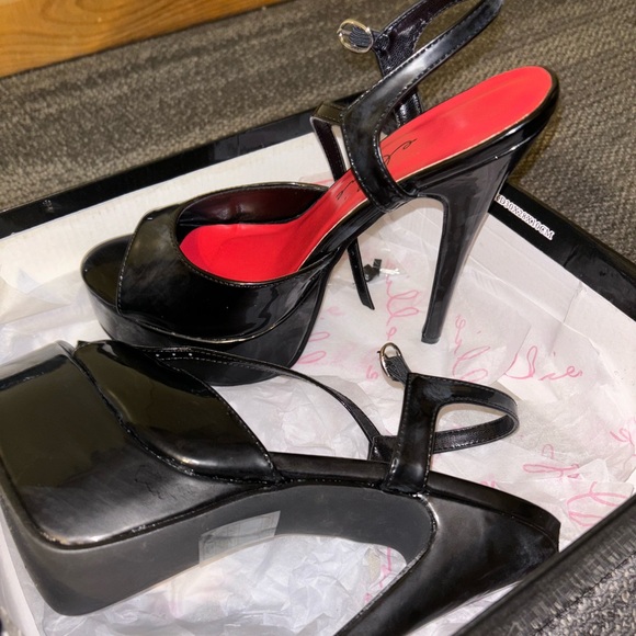 Platform high heels brand new dancing heels black size 10 never worn - Picture 5 of 5